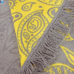 Koc 150/200cm - PANTOFELEK ( żółty / szary ) - Koce - miniaturka - grafika 2