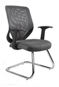 Fotele i krzesła biurowe - UniqueMeble Krzesło biurowe, fotel, Mobi Skid, szary - miniaturka - grafika 1