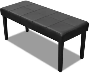 vidaXL vidaXL Ławka ze skóry syntetycznej, czarna - Ławki do przedpokoju - miniaturka - grafika 2