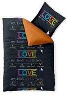 Pościel dla dzieci - CelinaTex Fashion Love komplet pościeli, różne rozmiary, bawełna renforcé,  Öko-Tex, czarny, 155 x 200 cm 3594 - miniaturka - grafika 1