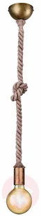Trio Leuchten Lampa wisząca Rope z linką, 1-punktowa - Lampy sufitowe - miniaturka - grafika 3