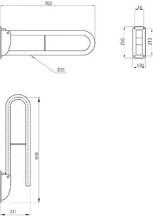 Deante Uchwyt stalowy przyścienny składany Vital NIV 041D - Słuchawki prysznicowe - miniaturka - grafika 4