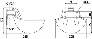 Kerbl Kerbl Poidło z żeliwa 221500 221500 - Akcesoria do hodowli zwierząt - miniaturka - grafika 2