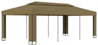 Altany ogrodowe - vidaXL Altana z podwójnym dachem, 3x6 m, taupe, 180 g/m - miniaturka - grafika 1