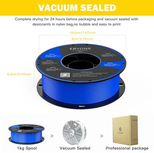 ERYONE ERYONE PETG Filament for 3D Printer 1.75mmTolerance 0.03mm 1KG(2.2LBS)/Spool - Blue 795731EUDF - Filamenty i akcesoria do drukarek 3D - miniaturka - grafika 4