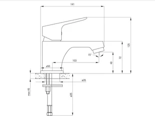 Deante BAT CHABER CHROM UMYWALKOWA STOJĄCA BEZ ZAMKNIĘCIA ODPŁYWU BGC_020M - Baterie umywalkowe - miniaturka - grafika 3