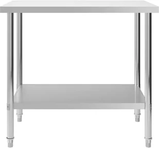 VidaXL Kuchenny stół roboczy, 100x60x85 cm, stal nierdzewna 51188 VidaXL - Stoły gastronomiczne - miniaturka - grafika 3