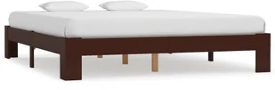 vidaXL Rama łóżka, ciemnobrązowa, lite drewno sosnowe, 160 x 200 cm - Łóżka - miniaturka - grafika 15