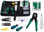 Narzędzia sieciowe - Tester Sieciowy Zestaw Lsa Zaciskarka RJ45 Etui - miniaturka - grafika 1