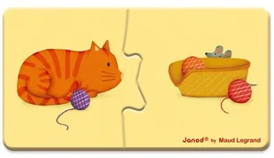 Janod Dwuczęściowe puzzle Zwierzęta i ich domki 20 elementów, - Klocki - miniaturka - grafika 2