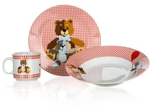 Banquet 3-częściowy zestaw dziecięcy Niedźwiadki, czerwony - Zestawy naczyń dla dzieci - miniaturka - grafika 2