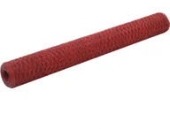 Ogrodzenia - Siatka stalowa z powłoką z PVC, 25x1,2m, sześciokątna, czerwona - miniaturka - grafika 1