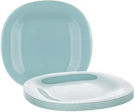 Talerze - Luminarc Kwadratowy talerz płytki CARINE 27 cm, 6 szt. turkusowy - miniaturka - grafika 1