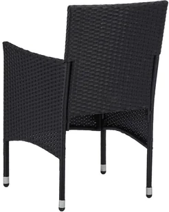 vidaXL 5-częściowy zestaw mebli ogrodowych czarny polirattan i akacja 3058322 - Meble ogrodowe - miniaturka - grafika 9