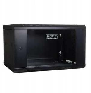 Digitus Szafa wisząca jednosekcyjna 19 4U 279/600/450mm, drzwi szklane, czarna (RAL 9004) - Szafy rack - miniaturka - grafika 4