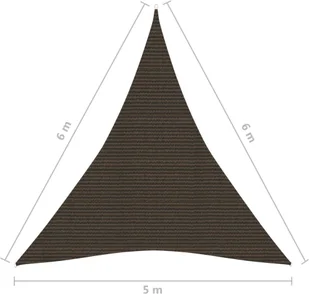 VidaXL Żagiel przeciwsłoneczny, 160 g/m, brązowy, 5x6x6 m, HDPE 311813 VidaXL - Parasole ogrodowe - miniaturka - grafika 6