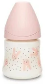 Butelki dla niemowląt - Suavinex Butelka Hygge okrągły wolny przepływ Króliki różowe 150ml | PONAD 10 TYŚ PRODUKTÓW W ATRAKCYJNYCH CENACH | SZYBKA - miniaturka - grafika 1