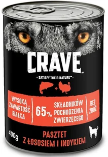 Crave CRAVE puszka 400g pasztet z łososiem i indykiem pełnoporcjowa mokra karma bezzbożowa dla dorosłych psów) - Mokra karma dla psów - miniaturka - grafika 2