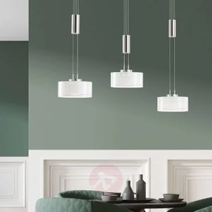 Fischer&Honsel HONSEL Lampa wisząca LED Lavin 3-punktowa nikiel/biała - Lampy sufitowe - miniaturka - grafika 2