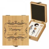 Gadżety dla niej i dla niego - Murrano Personalizowany Zestaw Akcesoriów Do Wina Dla Rodziców ZDW1-036 - miniaturka - grafika 1