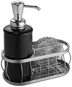 Dozowniki papieru i mydła dla firm - InterDesign Inter konstrukcji pianki 52022eu dozownik mydła z półką, czarny/chrom 52022EU - miniaturka - grafika 1