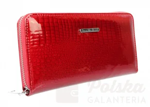 Jennifer Jones Portfel Damski Skóra Naturalna Lakierowana Duży Z Metalowym Suwakiem Piórnik JJ5247 - Portfele - miniaturka - grafika 3