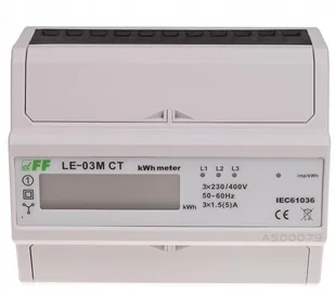 F&F Licznik energii elektrycznej - trójfaz. z programowalną przekładnią , RS-485 MODBUS, LCD, kl.1, LE-03M-CT - Liczniki energii elektrycznej - miniaturka - grafika 2