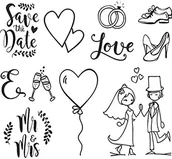 Zabawki kreatywne - Heyda Zestaw stempli ślubnych 11 szt - miniaturka - grafika 1