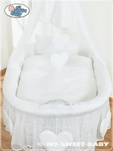 My Sweet Baby Kosz Mojżesza z baldachimem- Amelie biały - Łóżeczka i kojce - miniaturka - grafika 2