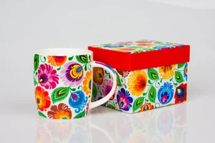 Folkstar Kubek Hania w pudełku - łowicki biały FOLKSTAR - Kubki dla dzieci - miniaturka - grafika 2