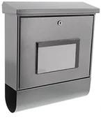 Skrzynki na listy - Burg Wächter Burg-Wächter skrzynka na listy z tubą na gazety, Beleuchtetes numery domów kuchenna, A4 Wrzutnia formatu solarny, podparte ocynkowana, nierdzewna, Malaga 4400 SI, srebrny - miniaturka - grafika 1