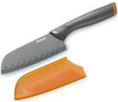 Noże kuchenne - Tefal Nóż santoku "Fresh Kitchen" w kolorze szaro-pomarańczowym - dł. 25,6 cm - miniaturka - grafika 1