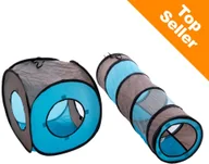 Zabawki dla kotów - Zooplus Exclusive Tunel Dla Kota Connect 2 W 1 - 4 Tunele + 4 Budki - miniaturka - grafika 1
