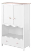 Biurka dla dzieci - Komoda dziecięca LUNA LN-11 Biały + Różowy LN11BR - miniaturka - grafika 1