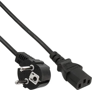 InLine Kabel zasilający Kabel zasilający Schutz kontakt kątowy do 3pin IEC C13 czarny H05VV-F 3x0,75mm2 0,3m 16647F - Kable - miniaturka - grafika 2