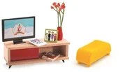 Akcesoria dla lalek - Djeco meble do domku dla lalek Salon TV - miniaturka - grafika 1