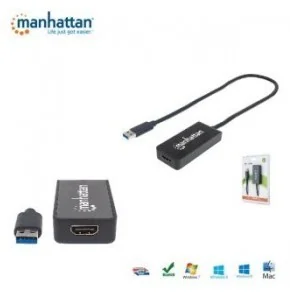 Manhattan Konwerter adapter SuperSpeed USB 3.0 na HDMI M/F 1080p czarny (152259) - Adaptery i przejściówki - miniaturka - grafika 3