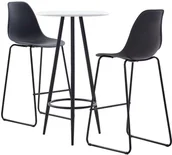 Stoły z krzesłami - vidaXL 3-częściowy zestaw mebli barowych, plastik, czarny 279760 - miniaturka - grafika 1