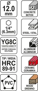 Yato WIERTŁO UNIWERSALNE 12MM HEX YT-44787 - Wiertła - miniaturka - grafika 4