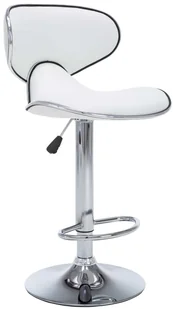 vidaXL Krzesła barowe, 2 szt., białe, sztuczna skóra - Taborety i hokery - miniaturka - grafika 3