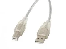 LANBERG LANBERG Kabel USB 2.0 AM-BM 5M Ferryt przezroczysty (CA-USBA-12CC-0050-TR) - Kable USB - miniaturka - grafika 4