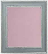 Ramki na zdjęcia - NA FRAMES BY POST FRAMES BY POST Scandi postarzana niebieska ramka zdjęcia z różową podkładką 53 x 25 cm VB00PW7B2SK - miniaturka - grafika 1
