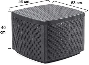 Dolmen ITALY Stolik pomocniczy Stolik ogrodowy stół rattanowy stół meble ogrodowe Polyrattan Tee rattan 8009271014206 - Stoły ogrodowe - miniaturka - grafika 2