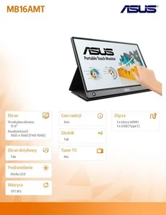 Asus MB16AMT - Monitory reklamowe i wyświetlacze - miniaturka - grafika 4