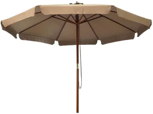 vidaXL Parasol ogrodowy na drewnianym słupku 330 cm taupe 47215 - Parasole ogrodowe - miniaturka - grafika 4