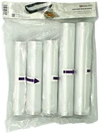 Folia, papier śniadaniowy, serwetki - Monolith Folia do zgrzewarki pakowarki) próżniowej Monolith VA002 3 rolki 22x300cm i 2 rolki 28x300cm 0.15mm VA002 - miniaturka - grafika 1