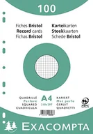 Zakładki indeksujące - Exacompta Exacompta Bristol kwadratowe i perforowane białe karty płytowe, A4 - białe, opakowanie 100 sztuk 10606E - miniaturka - grafika 1