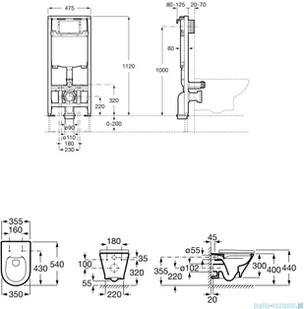 Roca Victoria zestaw podtynkowy stelaż Duplo One+miska Gap Round Rimless+deska Slim A893104470 - Stelaże i zestawy podtynkowe do WC - miniaturka - grafika 2