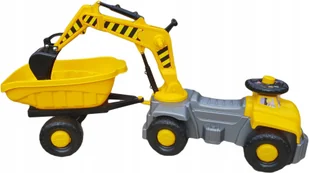 Koparka Jeżdzik+ Przyczepka+kask+pas Narz.+szpadel - Jeździki dla dzieci - miniaturka - grafika 2