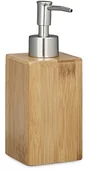 Dozowniki papieru i mydła dla firm - Relaxdays Dozownik mydła  bambus prostokątny, ręczne, wys. x szer. x gł.: 18 x 6,5 x 8 cm, dozownik na mydło, naturalny 10020225 - miniaturka - grafika 1